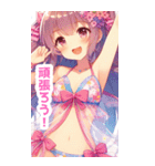 桜と水着の女の子BIGスタンプ〈春〉（個別スタンプ：2）