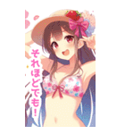 桜と水着の女の子BIGスタンプ〈春〉（個別スタンプ：6）