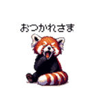 ドット絵 レッサーパンダ 日常会話（個別スタンプ：4）