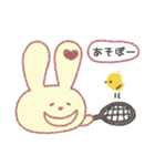 ウサギ（手描きクレヨン（個別スタンプ：19）