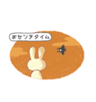 ウサギ（手描きクレヨン（個別スタンプ：40）