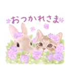 春の花♡ねことうさぎのスタンプ（個別スタンプ：5）