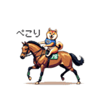 ドット絵 ジョッキー柴犬 競馬（個別スタンプ：26）