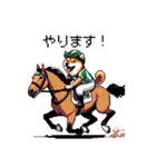 ドット絵 ジョッキー柴犬 競馬（個別スタンプ：28）