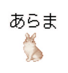 ウサギのドット絵のスタンプ1（個別スタンプ：23）