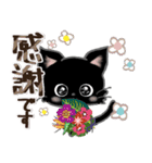 愛猫にゃんこde はんこ♡あいさつ♡黒猫（個別スタンプ：19）