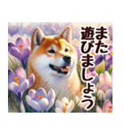 春の花と柴犬 挨拶・お祝い（個別スタンプ：24）