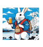 【浮世絵風】酒好きウサギ（文字変更自由）（個別スタンプ：10）