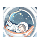 かわいいチビ宇宙飛行士（個別スタンプ：15）