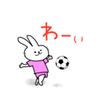 蹴球うさぎ(ピンクユニ)サッカー（個別スタンプ：22）