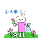 蹴球うさぎ(ピンクユニ)サッカー（個別スタンプ：24）