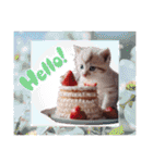 可愛い子猫がケーキ大好きニャン！（個別スタンプ：5）