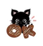 愛猫にゃんこ♡de ♡あいさつ【黒猫】（個別スタンプ：1）
