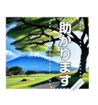 富士山の見えるゴルフ場☆文字変更自由（個別スタンプ：14）