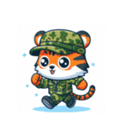 Animals wearing camouflage clothing（個別スタンプ：5）