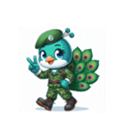 Animals wearing camouflage clothing（個別スタンプ：30）