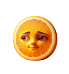 おかしい顔のオレンジ（個別スタンプ：3）