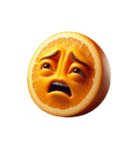 おかしい顔のオレンジ（個別スタンプ：4）