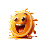 おかしい顔のオレンジ（個別スタンプ：10）