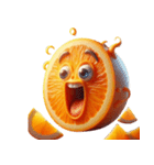 おかしい顔のオレンジ（個別スタンプ：12）