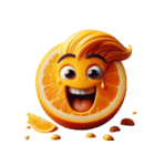 おかしい顔のオレンジ（個別スタンプ：14）