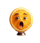 おかしい顔のオレンジ（個別スタンプ：18）