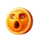 おかしい顔のオレンジ（個別スタンプ：21）