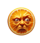おかしい顔のオレンジ（個別スタンプ：24）