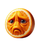 おかしい顔のオレンジ（個別スタンプ：32）
