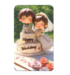 HappyWedding イラストカード（個別スタンプ：1）