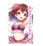 桜と水着の女の子BIGスタンプ〈春〉2（個別スタンプ：2）
