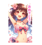 桜と水着の女の子BIGスタンプ〈春〉2（個別スタンプ：9）