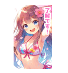 桜と水着の女の子BIGスタンプ〈春〉2（個別スタンプ：10）