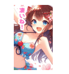 桜と水着の女の子BIGスタンプ〈春〉2（個別スタンプ：18）