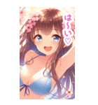 桜と水着の女の子BIGスタンプ〈春〉2（個別スタンプ：32）