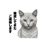 AIモノクロ猫（敬語）（個別スタンプ：14）