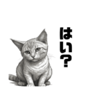 AIモノクロ猫（敬語）（個別スタンプ：27）