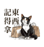 クレヨン黒と白の猫（個別スタンプ：11）