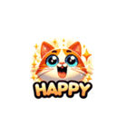 デフォルメされた猫のLINEスタンプ3（個別スタンプ：7）