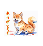 水彩画柴犬（個別スタンプ：22）