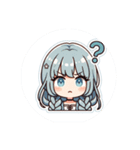 ブルーヘアのミニキャラ（個別スタンプ：4）