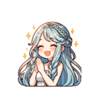 ブルーヘアのミニキャラ（個別スタンプ：8）