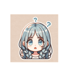 ブルーヘアのミニキャラ（個別スタンプ：12）