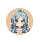 ブルーヘアのミニキャラ2（個別スタンプ：2）
