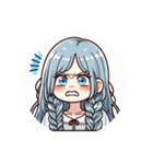 ブルーヘアのミニキャラ2（個別スタンプ：3）