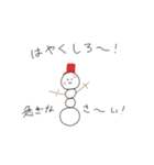 頭が高いゆきだるま（個別スタンプ：3）