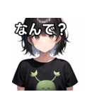 葉っぱTシャツ女子（個別スタンプ：5）