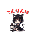 猫耳ゴスロリ少女スタンプ（個別スタンプ：3）