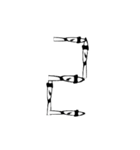 【復刻】頭悪武谷数字（個別スタンプ：3）
