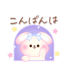 ピンク♡ふわもこうさぎ（個別スタンプ：3）